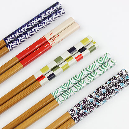 日本木筷子套裝 - 浴衣 (5對裝)│Japan Natural Wood Chopsticks Set - Yukata (5 pairs)