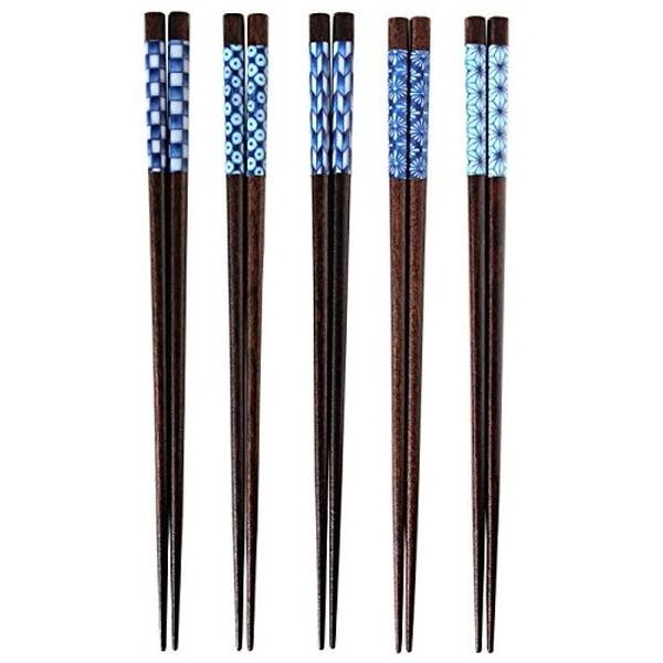日本木筷子套裝 - 藍之園 │Japan Natural Wood Chopsticks Set - Indigo Garden