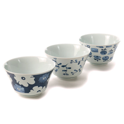 藍花波佐見燒丼飯碗套裝│Blue Flori Hasami Yaki Don Bowl Set