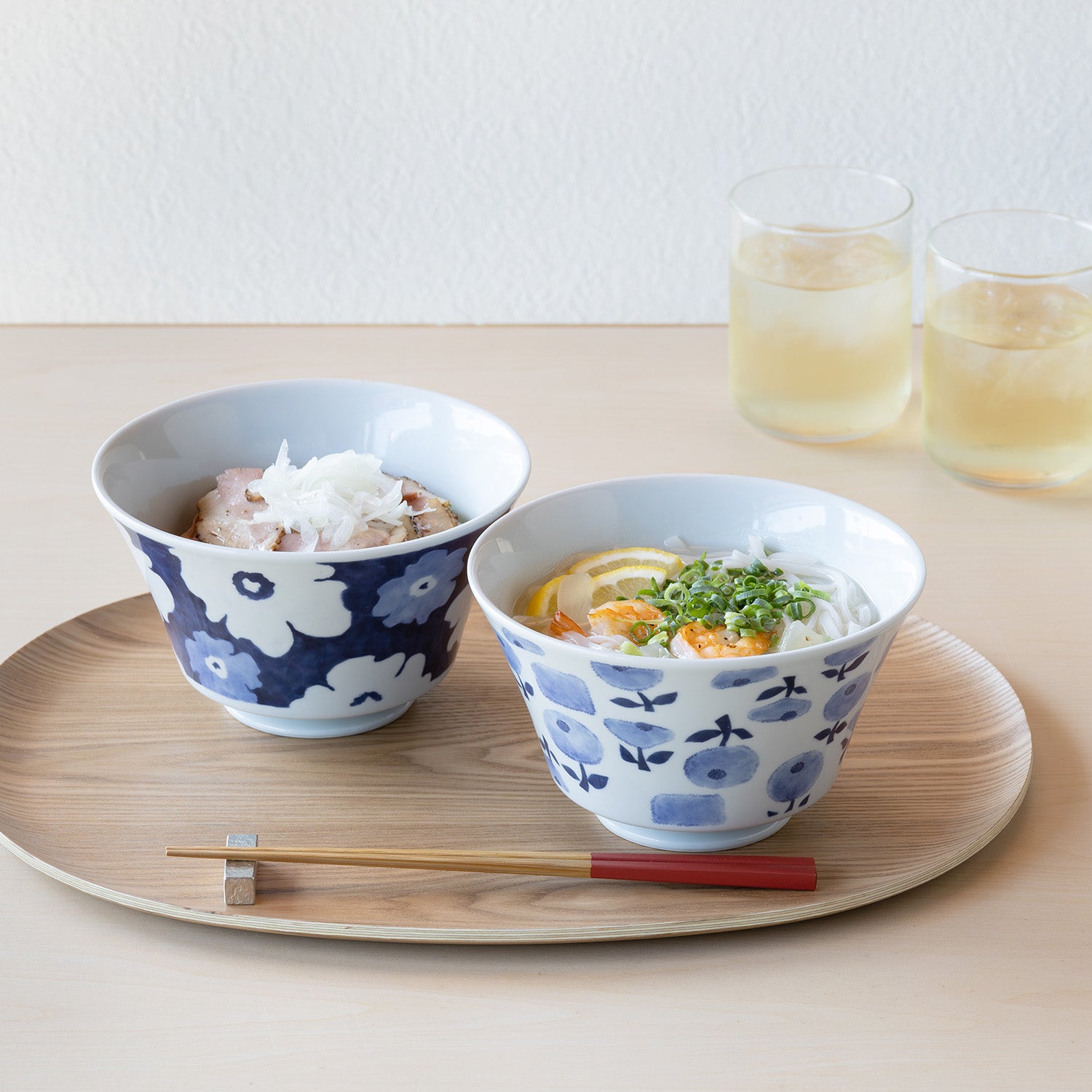 藍花波佐見燒丼飯碗套裝│Blue Flori Hasami Yaki Don Bowl Set