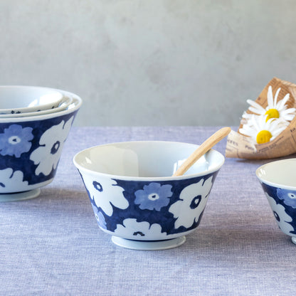 藍花波佐見燒丼飯碗套裝│Blue Flori Hasami Yaki Don Bowl Set