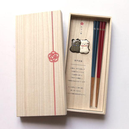貓咪笑門來福 對筷套裝│Cats' Smile Brings Fortune Chopsticks Set