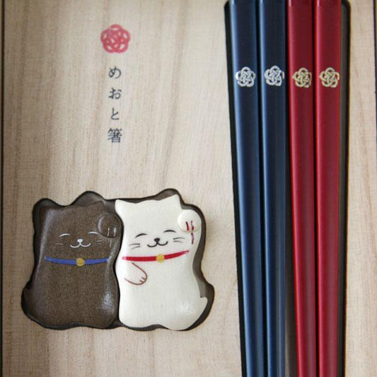 貓咪笑門來福 對筷套裝│Cats' Smile Brings Fortune Chopsticks Set
