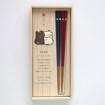 貓咪笑門來福 對筷套裝│Cats' Smile Brings Fortune Chopsticks Set