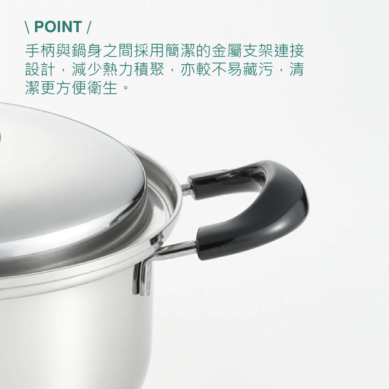 日本製三層鋼不鏽鋼雙耳鍋 │Japanese 3-Ply Stainless Steel Casserole Pot