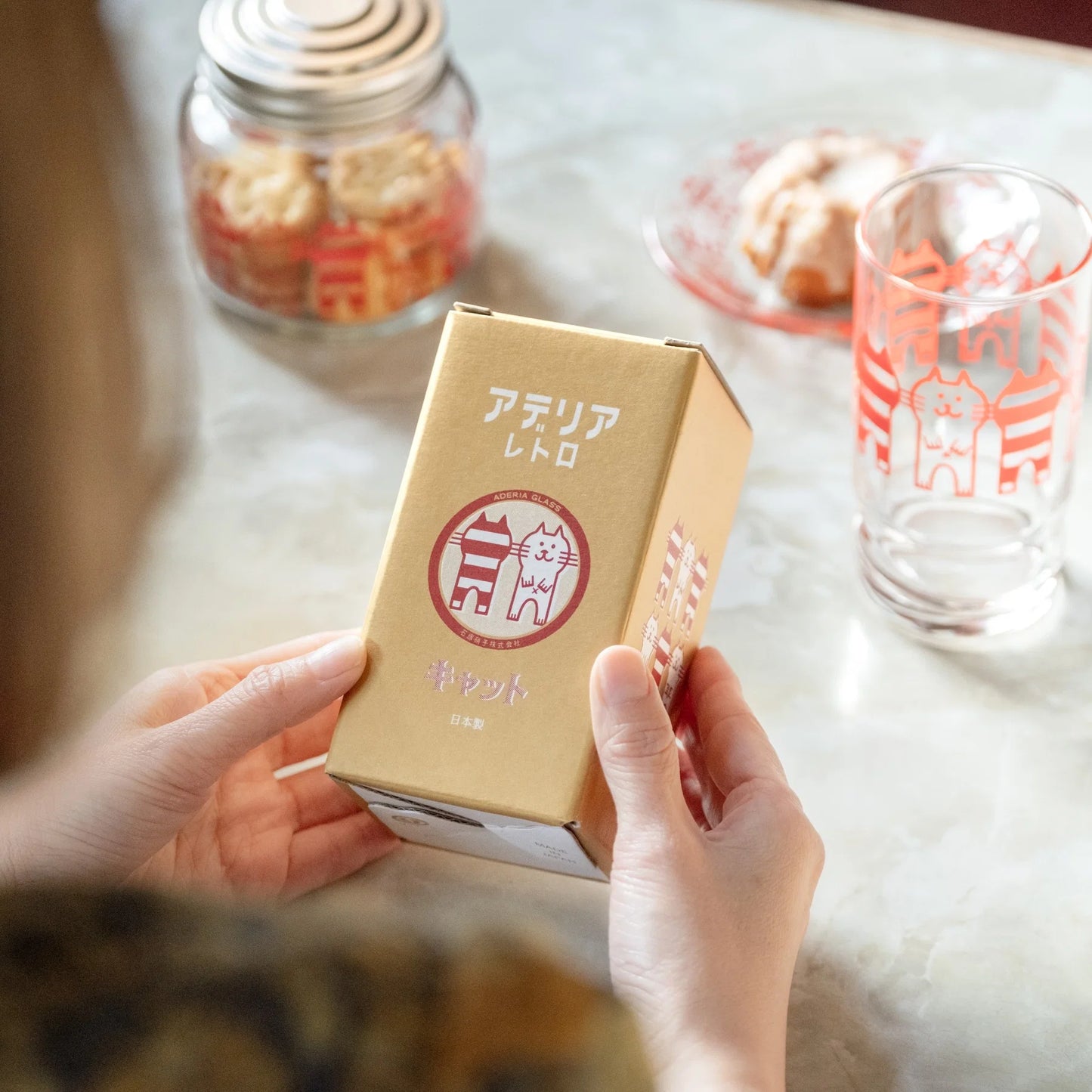 ADERIA昭和風貓咪玻璃杯│ADERIA Showa-Style Cat Glass Tumbler