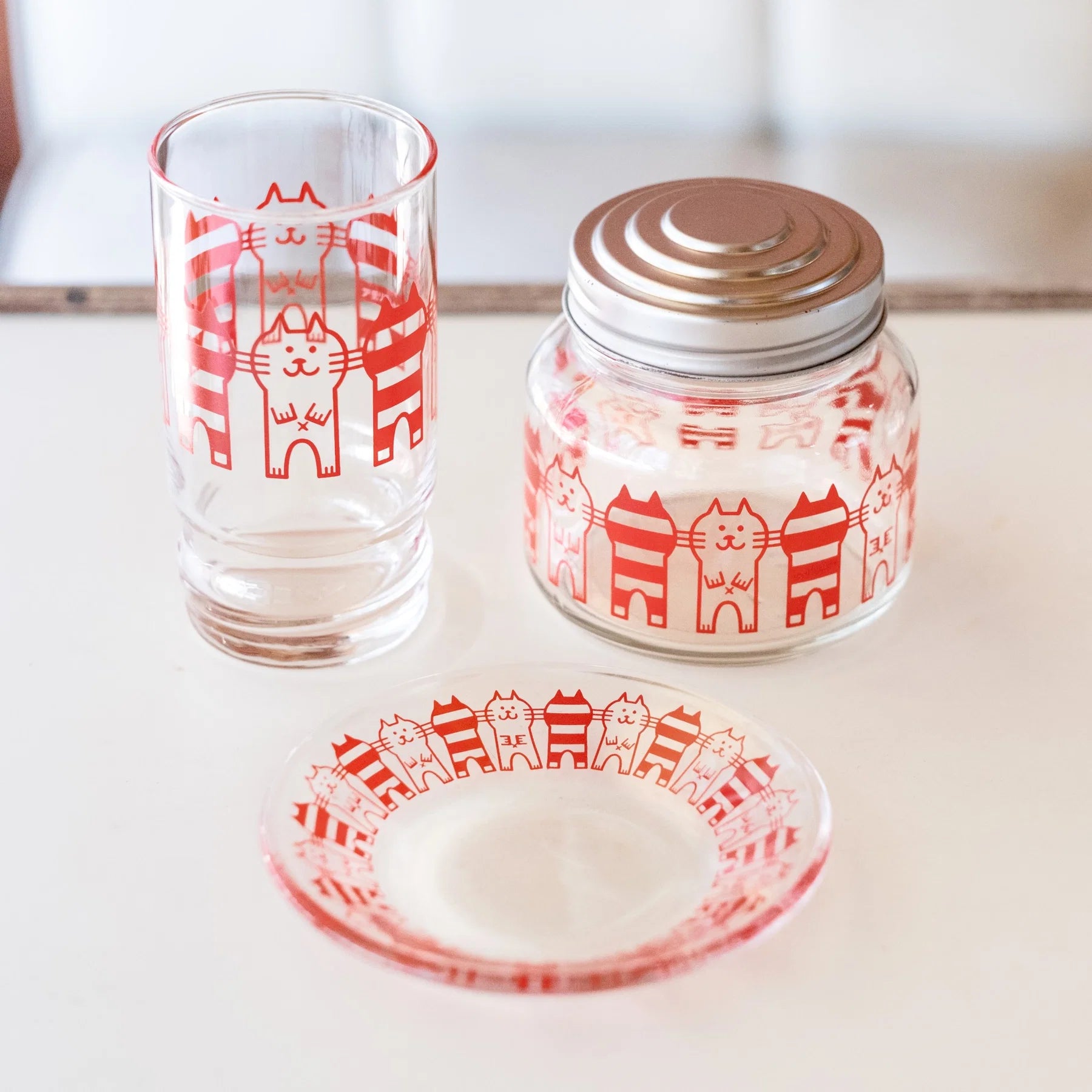 ADERIA昭和風貓咪玻璃杯│ADERIA Showa-Style Cat Glass Tumbler