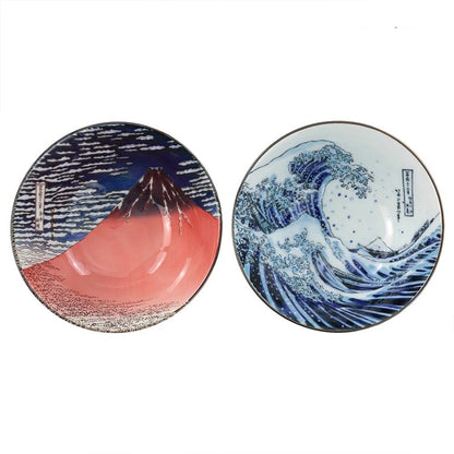 葛飾北齋富士美濃燒丼碗套裝│Hokusai Fuji Mino Ware Don Bowl Set