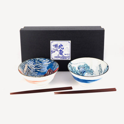 葛飾北齋富士美濃燒丼碗套裝│Hokusai Fuji Mino Ware Don Bowl Set