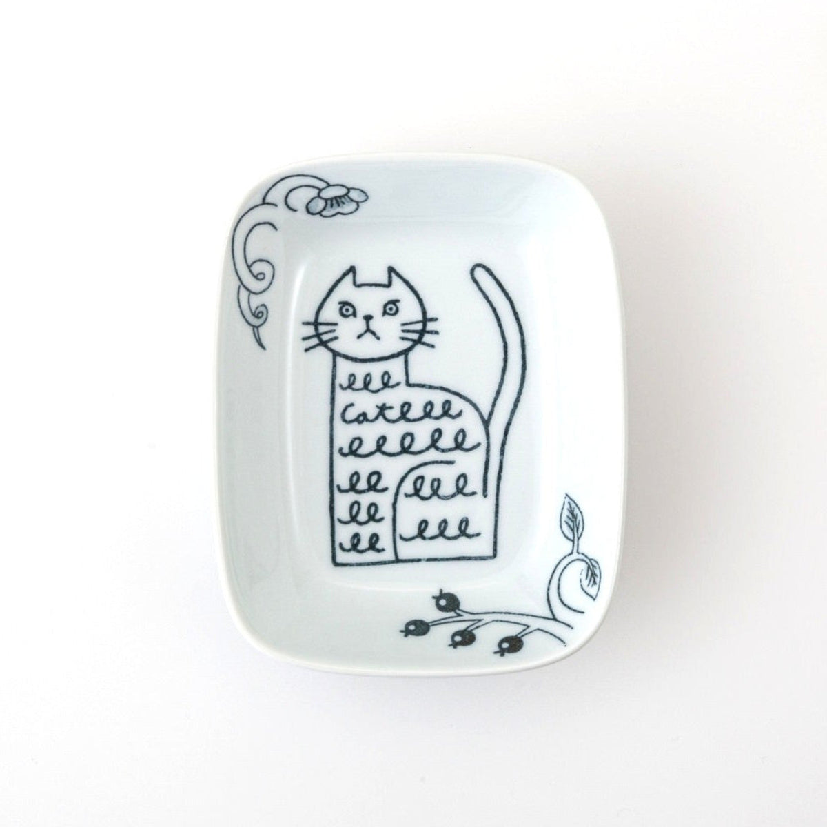 波佐見燒小貓瓷器方碟│Hasami Ware Cat Porcelain Square Dish