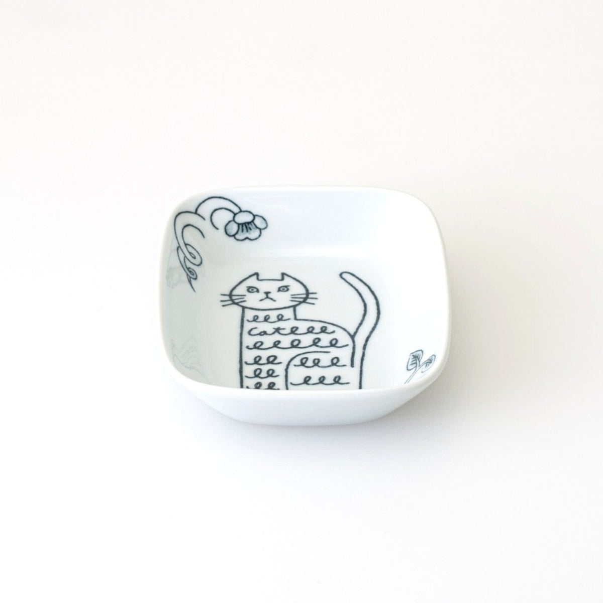 波佐見燒小貓瓷器方碟│Hasami Ware Cat Porcelain Square Dish