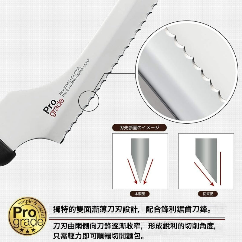 日本 ProGrade 鋸齒麵包刀│Japan ProGrade Serrated Bread Knife with Blade Cover