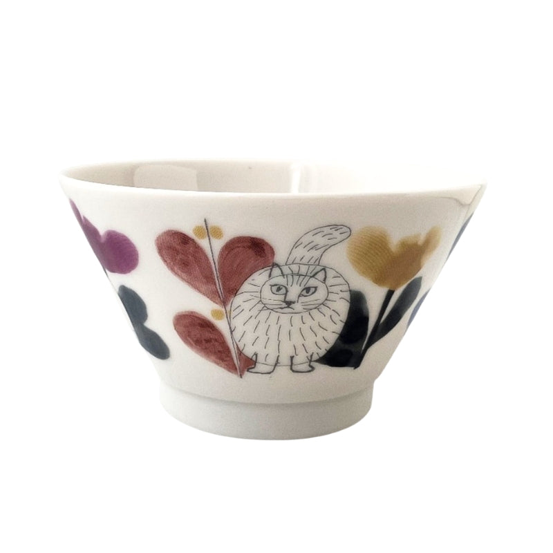 Lisa Larson 花卉小貓飯碗│Lisa Larson Floral Cat Rice Bowl