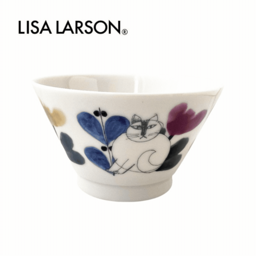 Lisa Larson 花卉小貓飯碗│Lisa Larson Floral Cat Rice Bowl