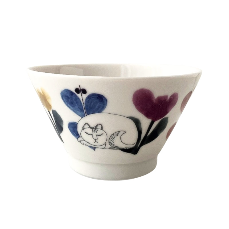 Lisa Larson 花卉小貓飯碗│Lisa Larson Floral Cat Rice Bowl