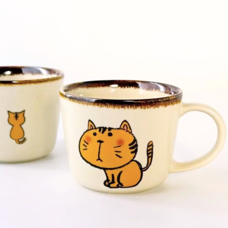 美濃燒坐坐貓陶瓷杯 │Mino Ware Sitting Cat Mug 