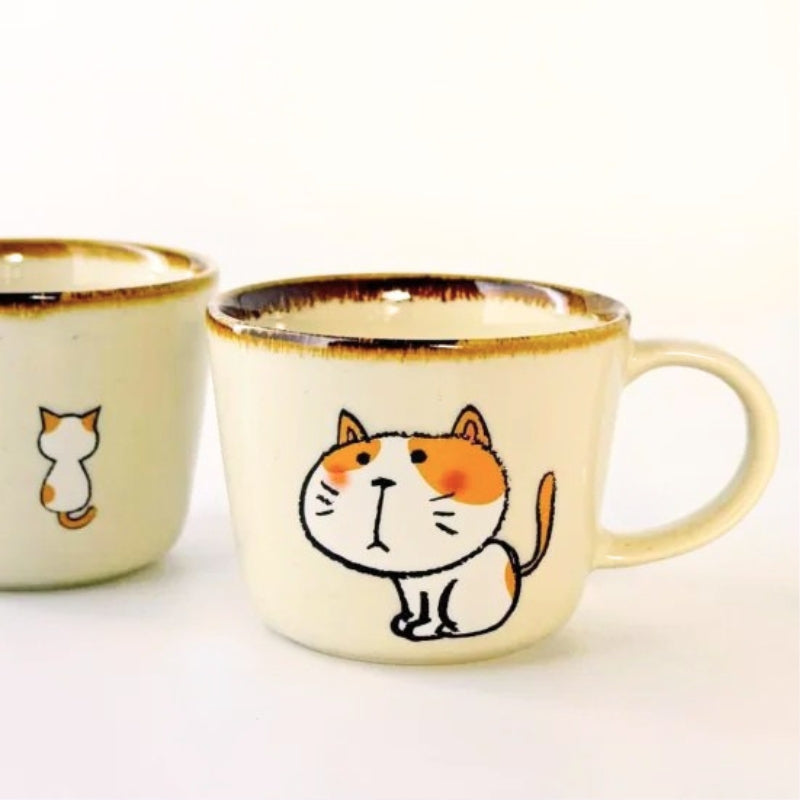 美濃燒坐坐貓陶瓷杯 │Mino Ware Sitting Cat Mug 