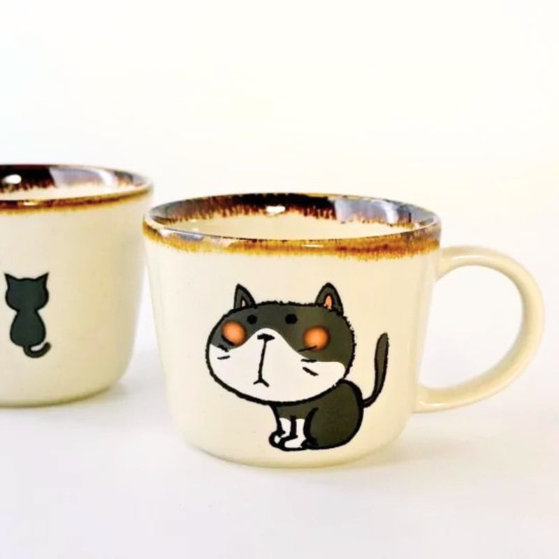 美濃燒坐坐貓陶瓷杯 │Mino Ware Sitting Cat Mug 