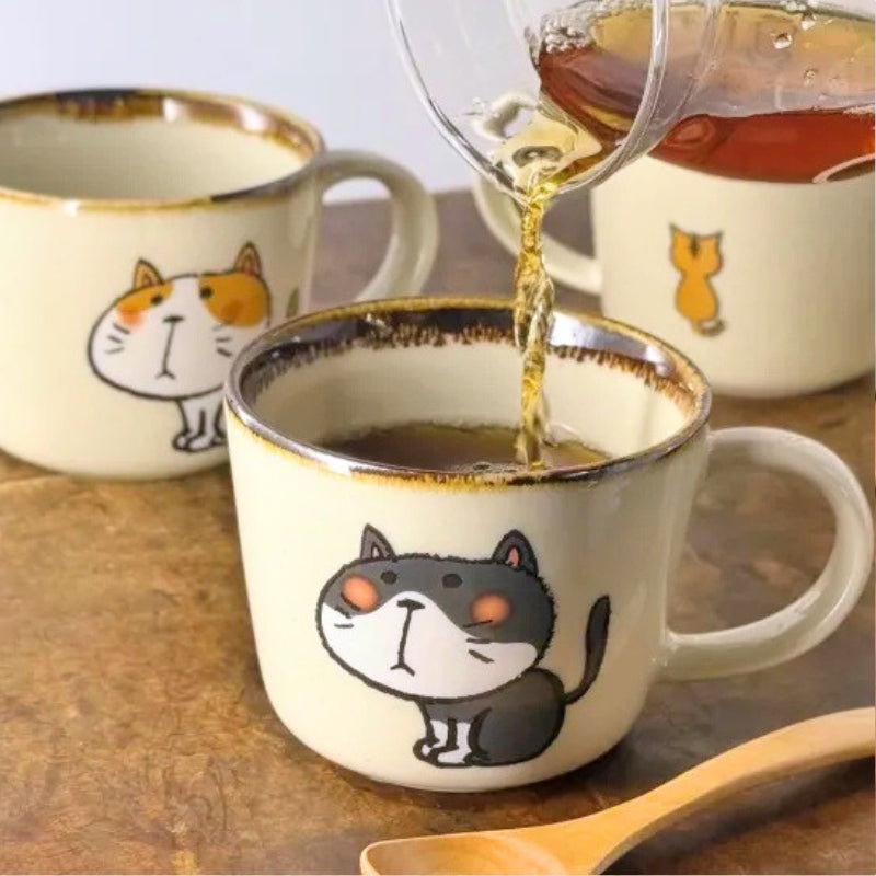美濃燒坐坐貓陶瓷杯 │Mino Ware Sitting Cat Mug 