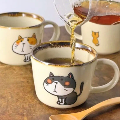 美濃燒坐坐貓陶瓷杯 │Mino Ware Sitting Cat Mug 