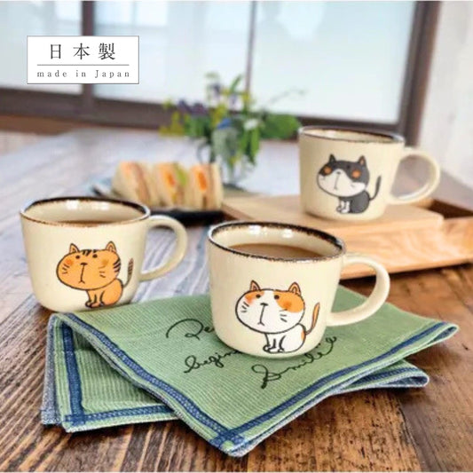 美濃燒坐坐貓陶瓷杯 │Mino Ware Sitting Cat Mug 