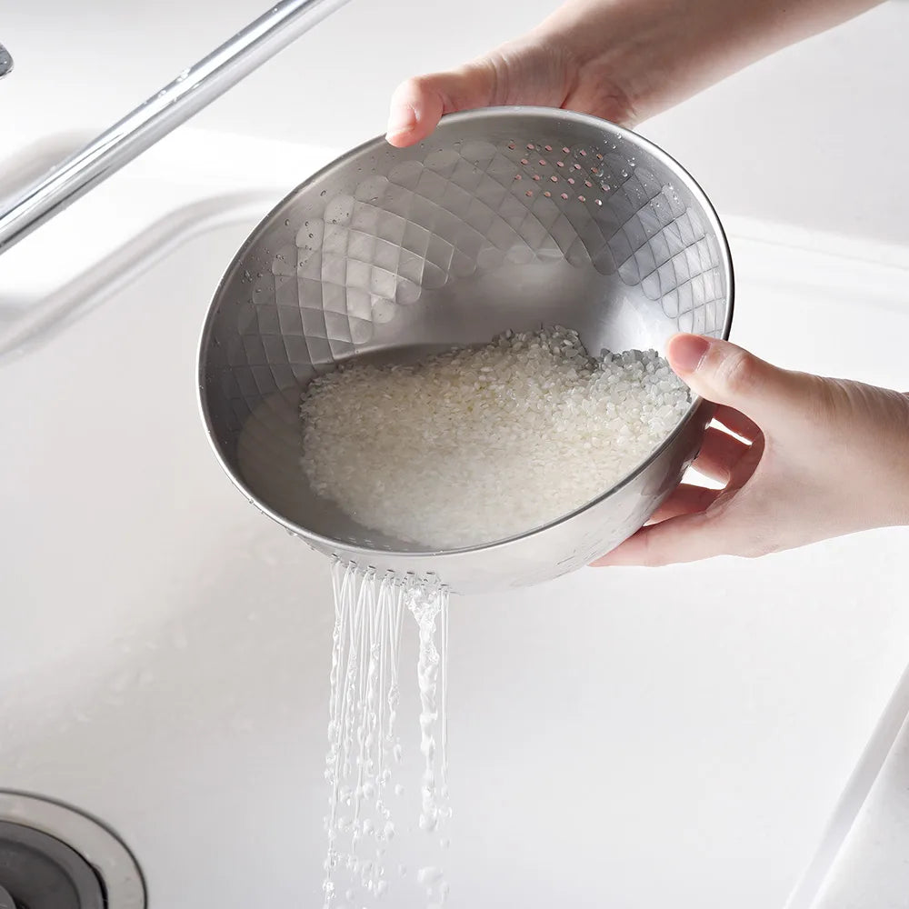 燕三条製 不鏽鋼米研磨盆│Tsubame-Sanjo Stainless Steel Rice Washing Bowl 