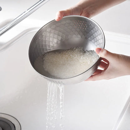 燕三条製 不鏽鋼米研磨盆│Tsubame-Sanjo Stainless Steel Rice Washing Bowl 