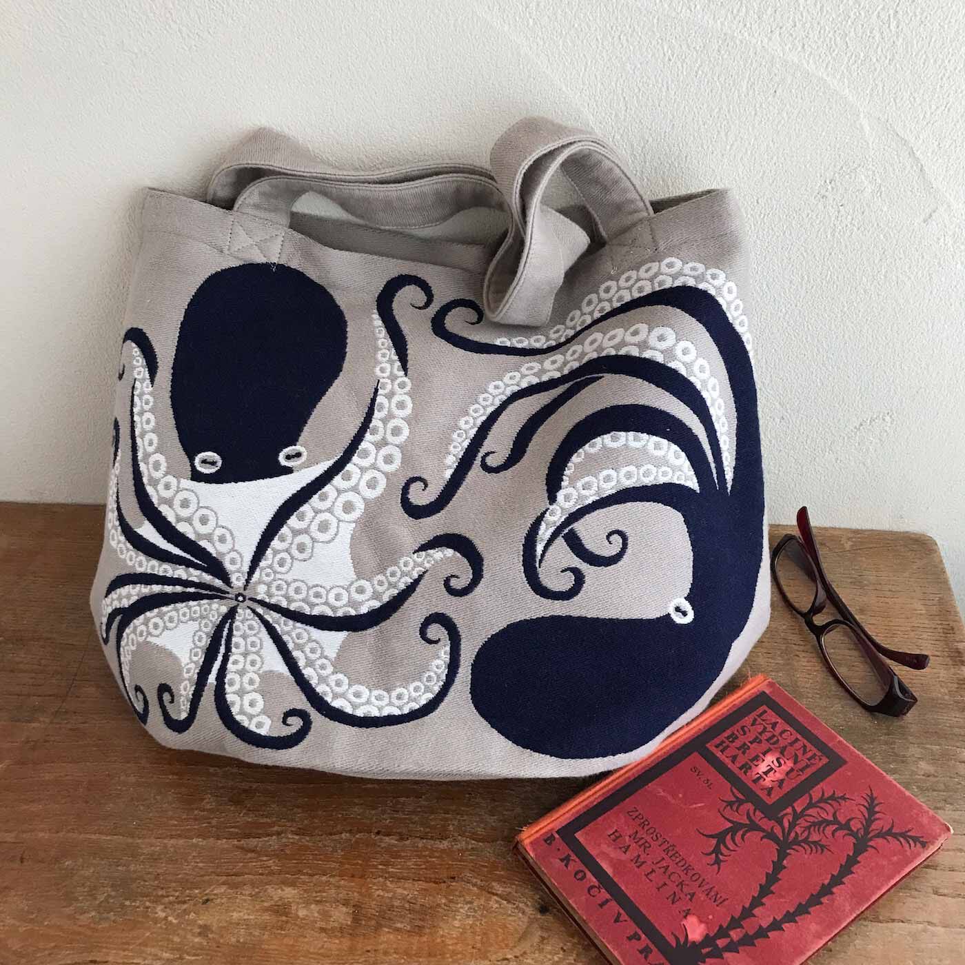森田Miw 圓底手提袋 - 八爪魚*Morita Miw Round Bottom Bag - Octopus