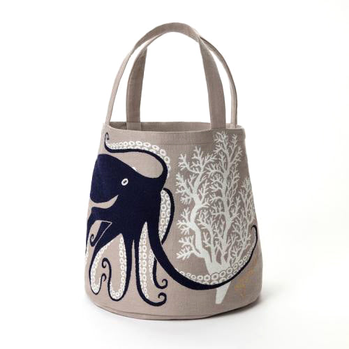 森田Miw 圓底手提袋 - 八爪魚*Morita Miw Round Bottom Bag - Octopus