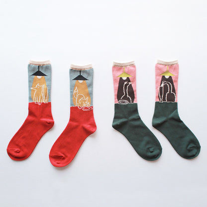 日本製襪子 - 狐狸與鸛