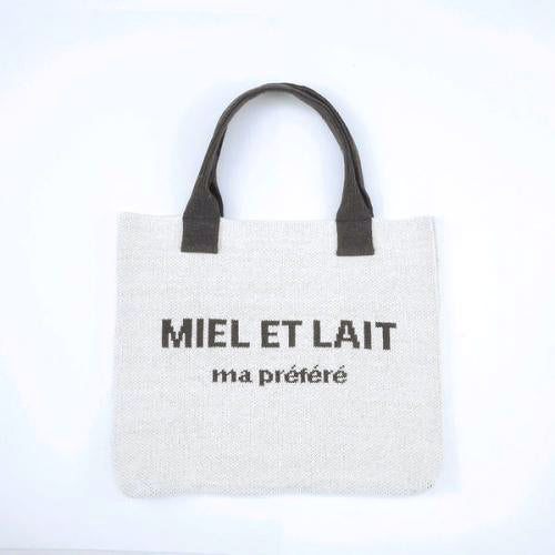 Miel et Lait Bi-color Knitted Tote│Miel et Lait 雙色編織袋