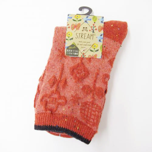 Stream Flower & Snow Wool Blend Socks (2 pairs) │Stream 花與雪羊毛混紡襪子 (2對)