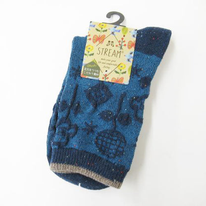 Stream 花與雪羊毛混紡襪子 (2對)*Stream Flower & Snow Wool Blend Socks (2 pairs)