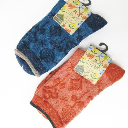 Stream Flower & Snow Wool Blend Socks (2 pairs) │Stream 花與雪羊毛混紡襪子 (2對)