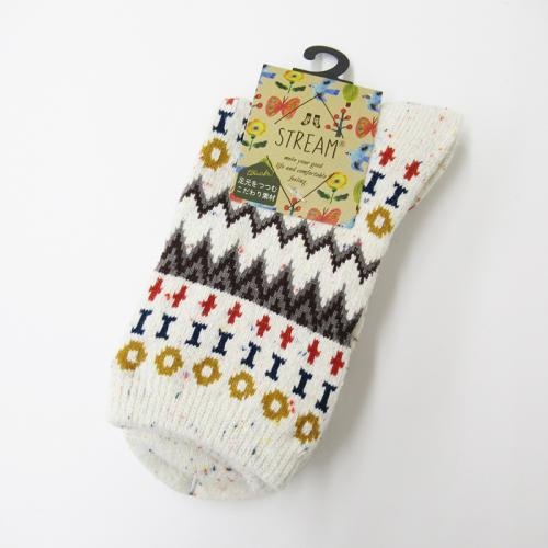 Stream Cross Wool Blend Socks (2 pairs) │Stream 十字花紋羊毛混紡襪子 (2對)