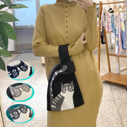 Long Tail Cat Knitted Bag │長尾貓編織手挽袋