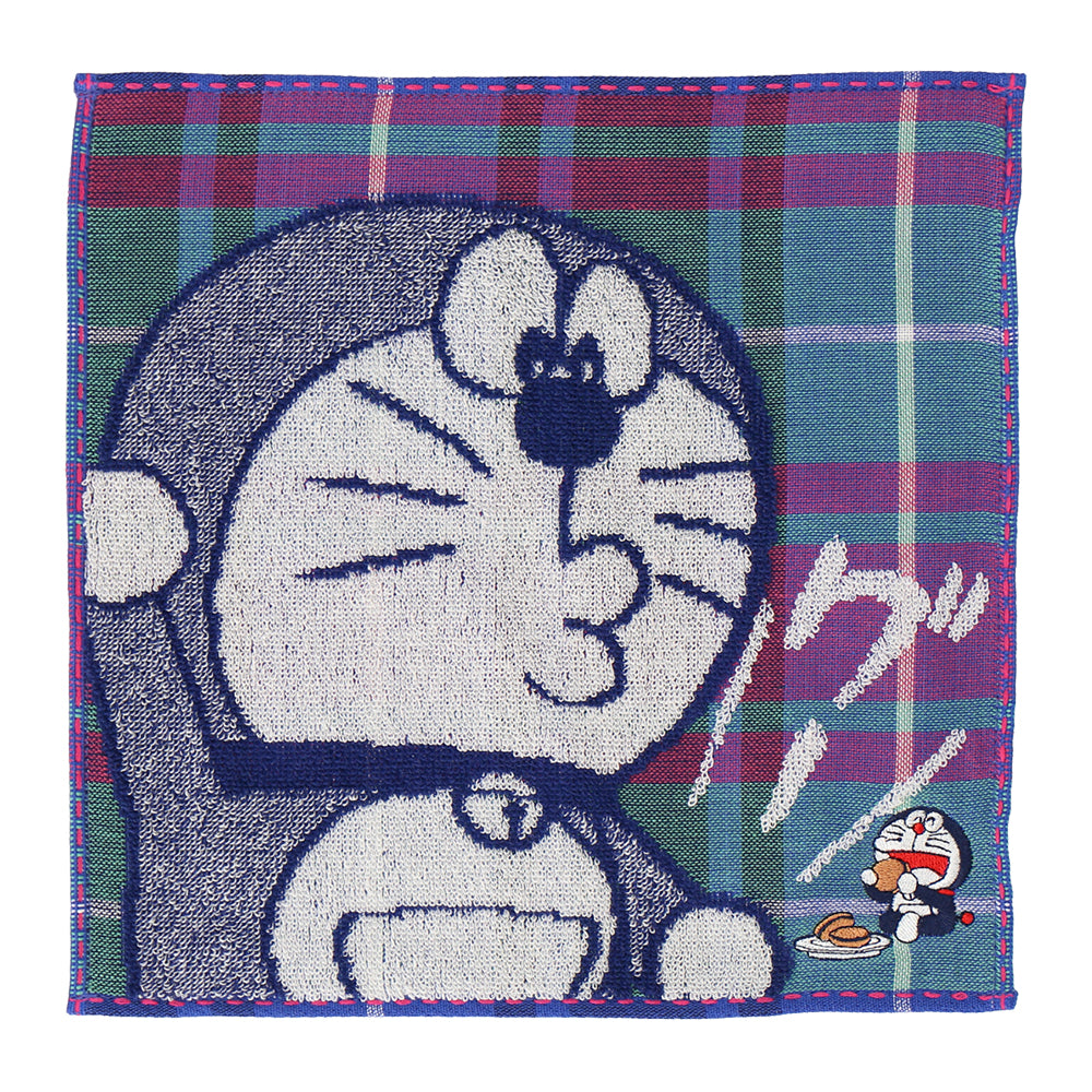 Doraemon Checked Wash Towel│哆啦A夢格紋方巾