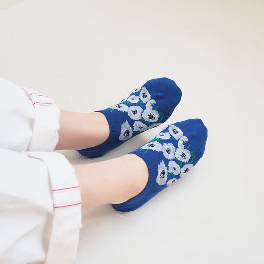 Andè 奈良製短襪 -White Poppy│Andè Nara Ankle Socks - White Poppy