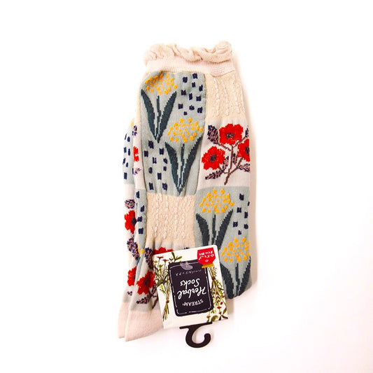 Stream 拼布花式襪子*Stream Flower Patchwork Socks