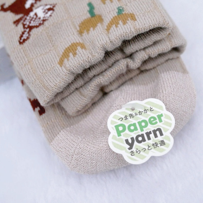 阿美米色短襪│Little My Beige Paper Yarn Socks