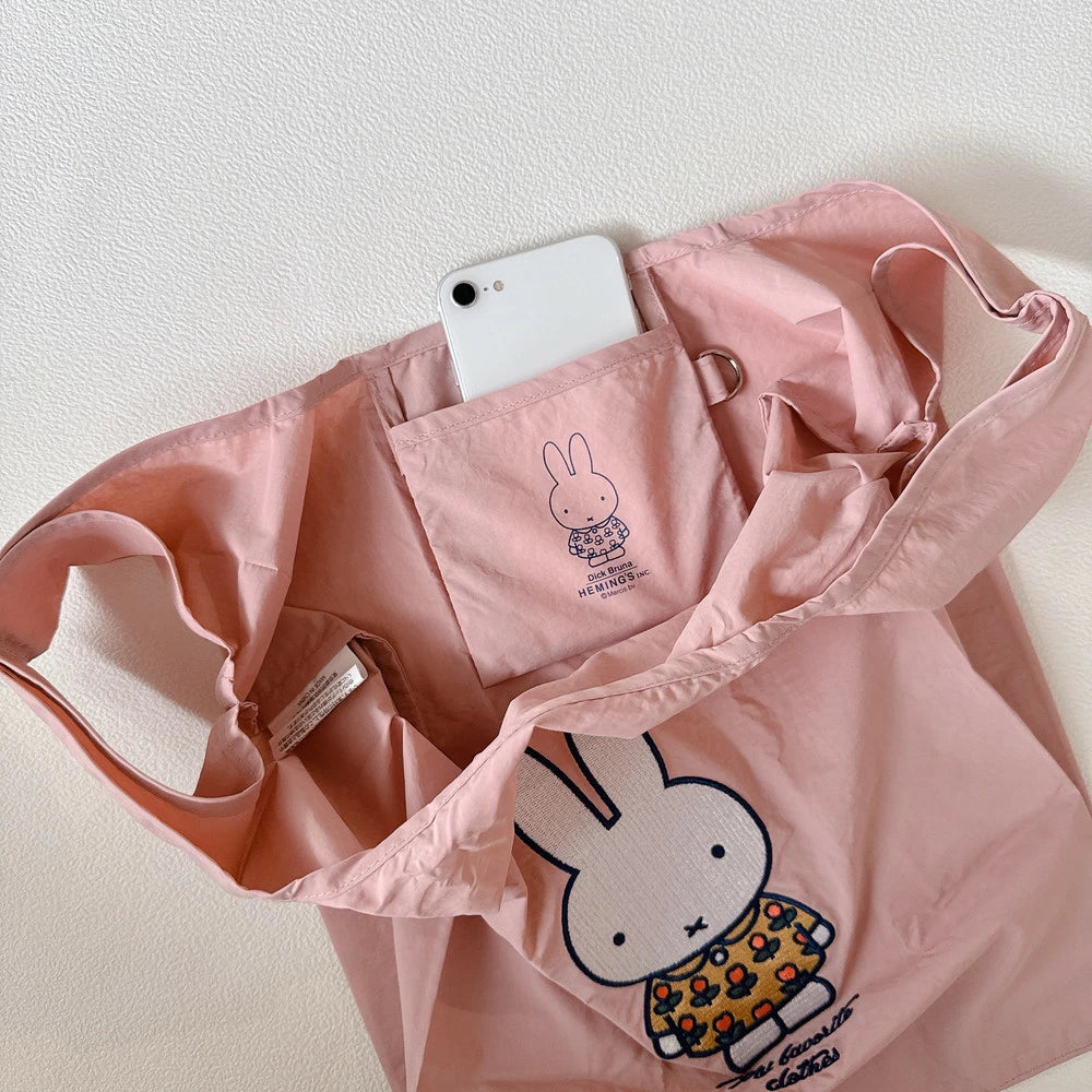Miffy 刺繡肩背購物袋)│Miffy Shopping Bag with Strap