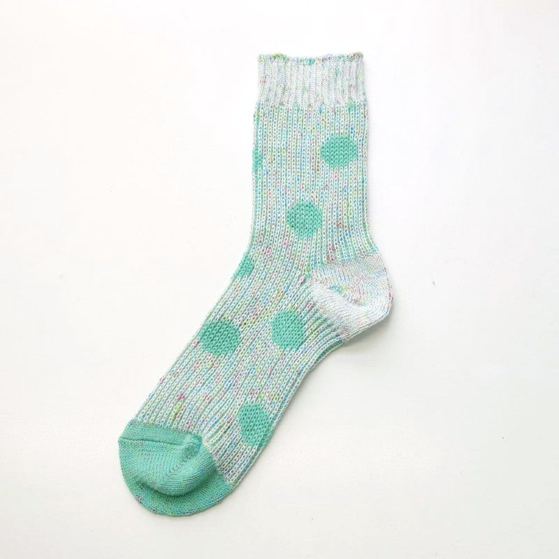meri ja kuu 絣點點棉襪（薄荷綠）│meri ja kuu KASURI Dot Socks (Mint)