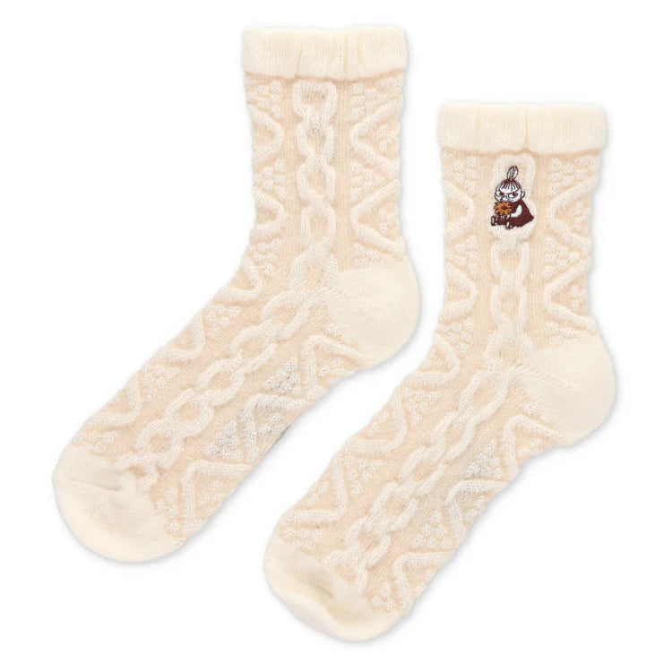 Little My 阿蘭編織保暖襪（奶油色）│Little My Aran Knit Cozy Socks (Cream)