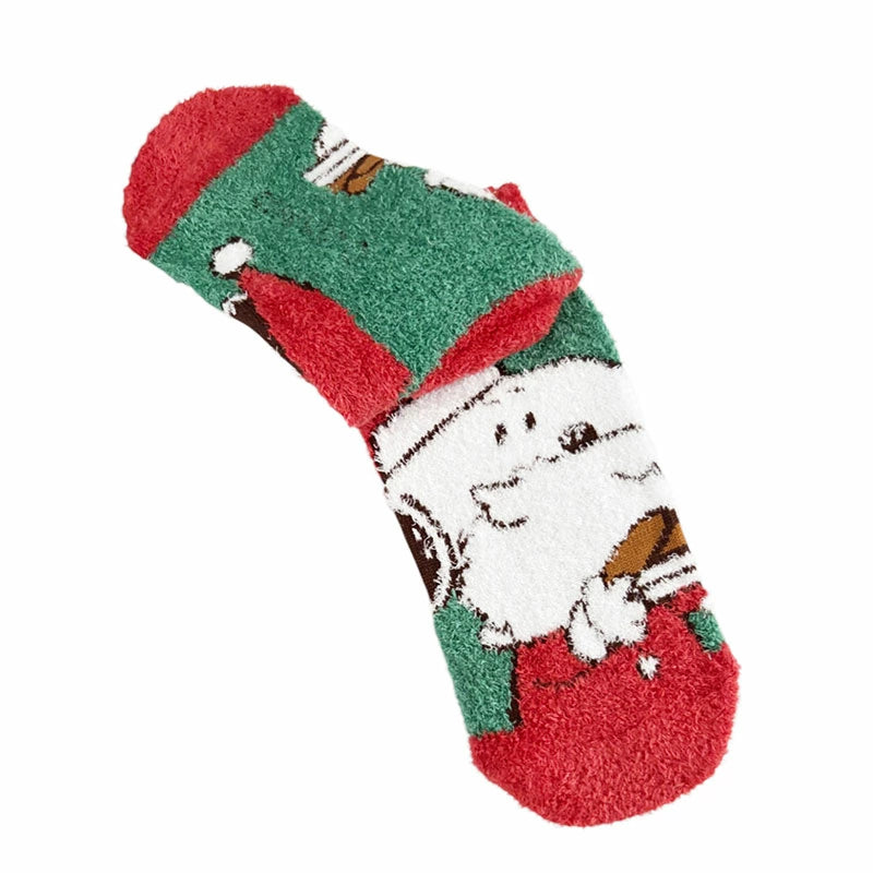 史諾比毛茸茸短襪 (聖誕)│Snoopy Cozy Fluffy Ankle Socks (Santa)