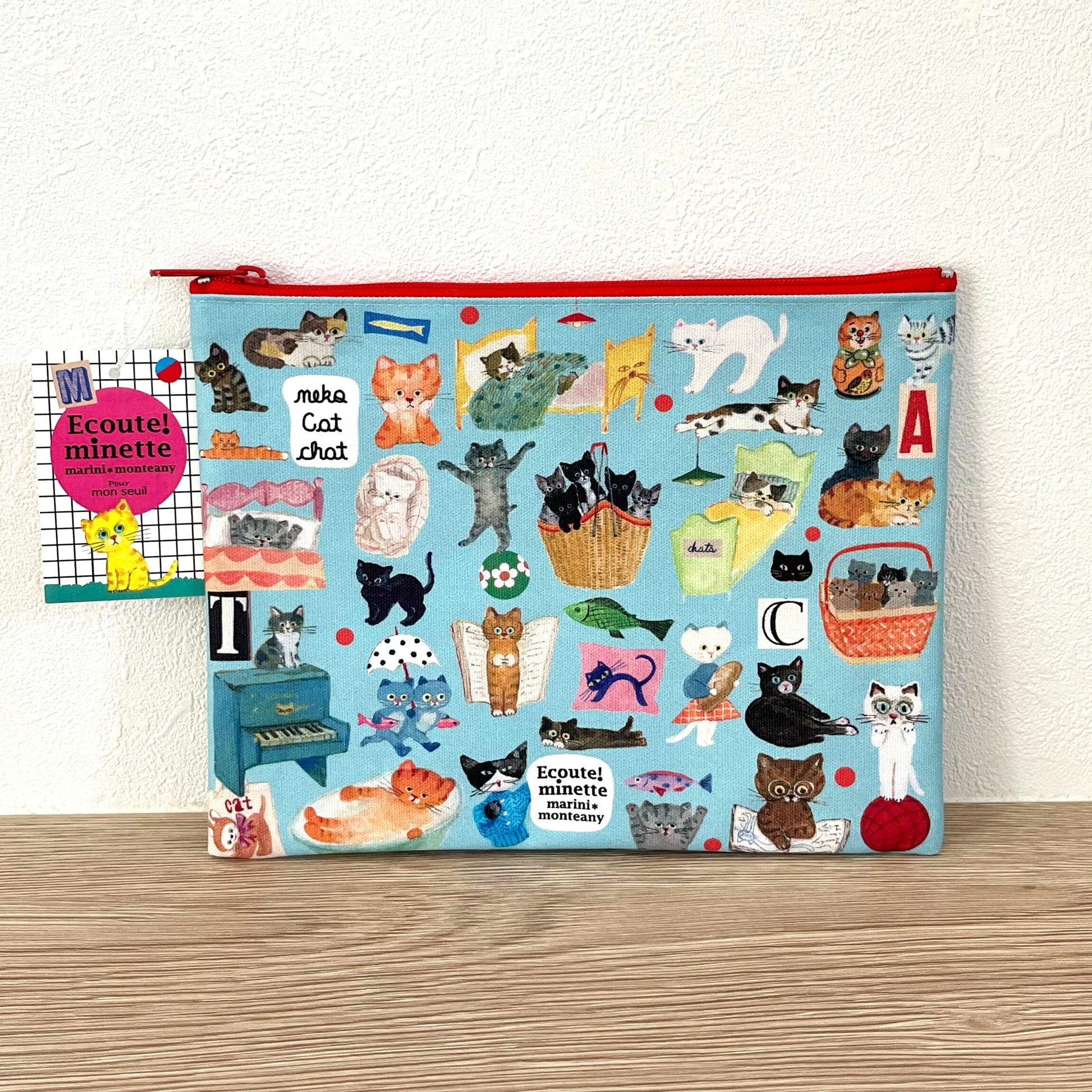 Ecoute! Minette 小貓收納袋│Ecoute! Minette Flat Pouch