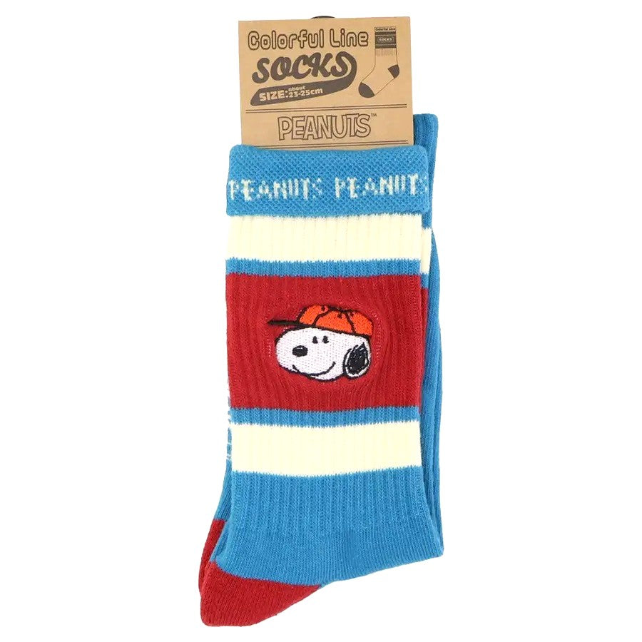 PEANUTS 史諾比帽子條紋襪│PEANUTS Snoopy Cap Color Line Socks