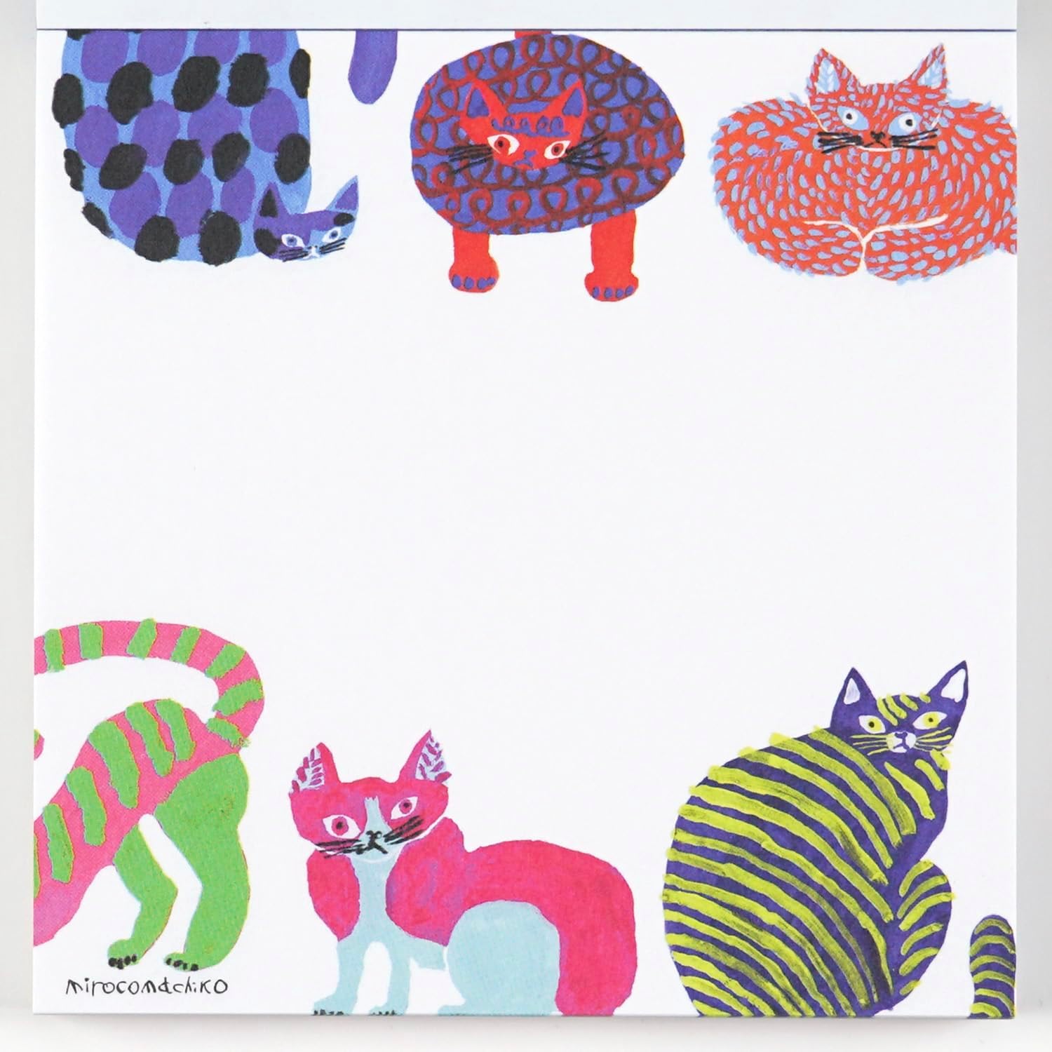 Miroco Machiko 貓咪方形便條紙│Miroco Machiko Cat Square Memo Pad