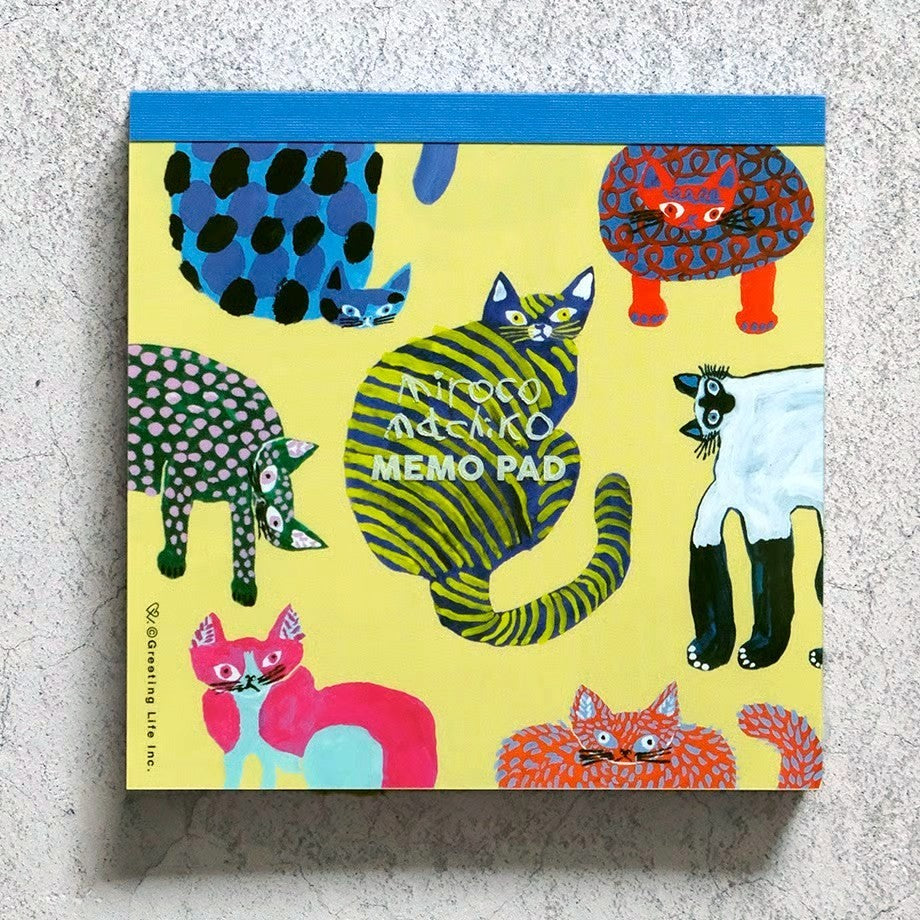 Miroco Machiko 貓咪方形便條紙│Miroco Machiko Cat Square Memo Pad