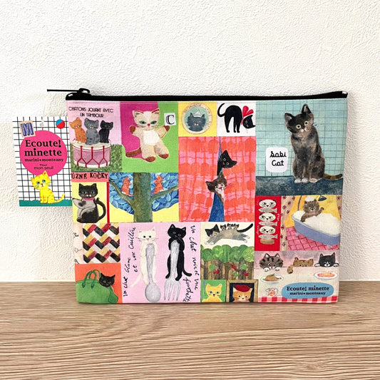 Ecoute! Minette 小貓收納袋│Ecoute! Minette Flat Pouch