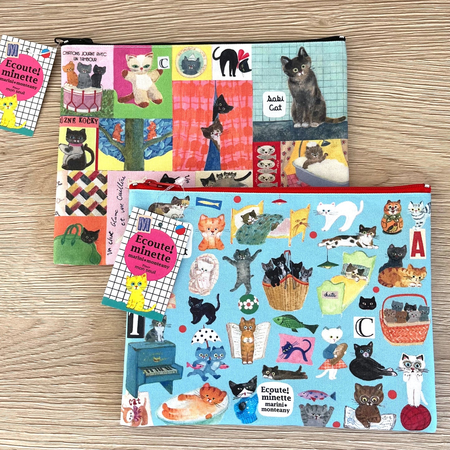 Ecoute! Minette 小貓收納袋│Ecoute! Minette Flat Pouch